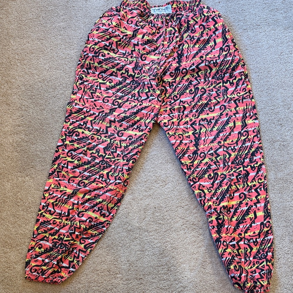 Vintage Wave Street Vibrant Patterned Jogger Pants